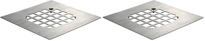Danco 11045 Snap-in Shower Strainer & Drain Cover, Brushed Nickel (Pack of 2) - color: Brushed Nickel, size: Square [Pack of 2], style: Shower