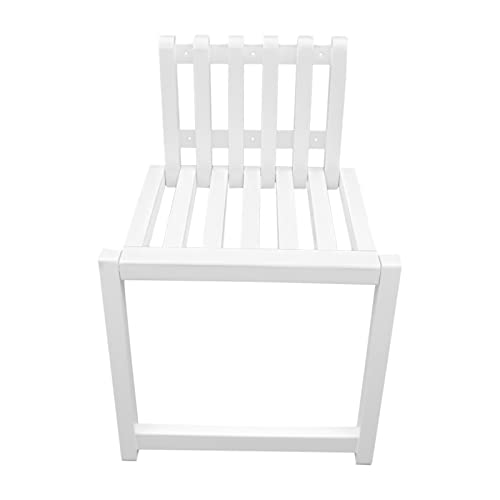 Foldable Wall-Mounted Chair, 330.69 Bearing 90° Foldable 3CM Thickness Solid Wood Invisible Shoe-Changing Stool with Support Legs for Various Occasion (White)