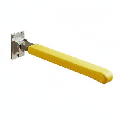 Gralara Surface-Mounted Toilet Grab Bar Non Slip Folding Grab Bar Space Saving Flip up Support Rail for Elderly, Yellow, Bright Yellow, 62CM Folding Toilet Grab Bar Comfortable Grip - color: Bright Yellow