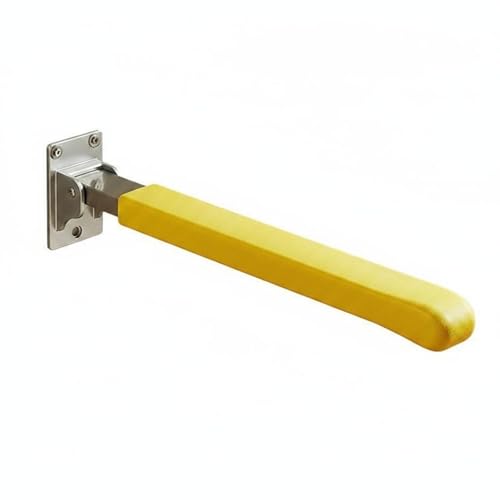 Gralara Surface-Mounted Toilet Grab Bar Non Slip Folding Grab Bar Space Saving Flip up Support Rail for Elderly, Yellow, Bright Yellow, 62CM Folding Toilet Grab Bar Comfortable Grip - color: Bright Yellow