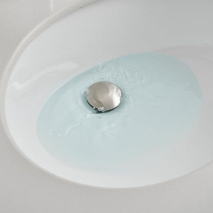 Bathroom Sink Drain, 1-1/2" to 1-3/4", Brushed Nickel | Bathroom Sink Stopper with Overflow Pop Up Drain Assembly Stopper Vessel Vanity Lavatory Commercial Bath, Brass - color: Nickel