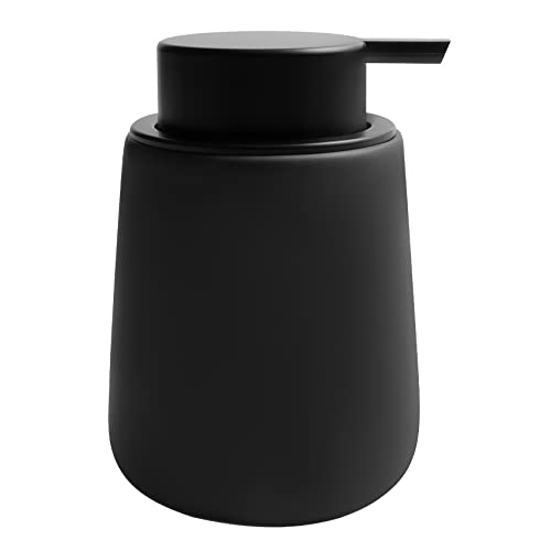 Soap Dispenser Ceramic with Easy-to-Press Pump Hand Lotion Liquid Dispenser for Shampoo Bathroom Kitchen 12 oz Black - color: Black