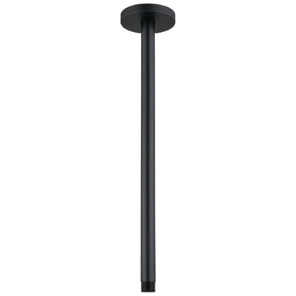 RANDOM Shower Arm with Flange,16 Inches Ceiling Mount Shower Head Extension Arm Straight Arm Ceiling-Mounted For Fixed Shower Head,Matte Black.RD91038-16MB - color: 16″ Matte Black(Round Flange)