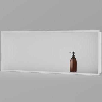 Achelous Stainless Steel Insert Shower Niche 30" X 12" NO Tile Needed, Bathroom Wall Niche Recessed Shower Shelf Organizer, Wall-Inserted Niche Recessed Shower Caddy, Matte White - color: Matte White, size: 30" X 12"