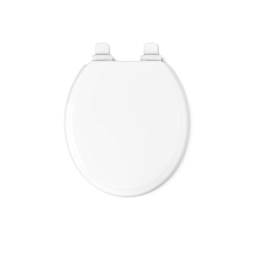 KOHLER 20455-0 Ridgewood Round Soft Close Toilet Seat, Quiet Close, Wood Toilet Seat, Home Essentials, White - color: White