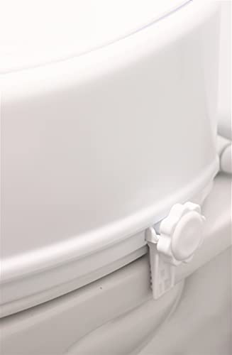 PEPE Mobility Raised Toilet Seat with Lid for Elderly 6" High | Fits Round and Elongated up to 15" Wide, Commode Seat with Sturdy Brackets, Medical Aid - color: 6 Inch