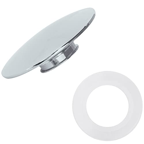 2Pcs Chrome Basin Waste Easy Pop Up Bathroom Sink Drains Push Button Click Clack Plug 66mm Easy to Use