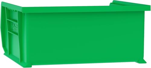 Akro-Mils 30235 AkroBins Plastic Storage Bins, 11"x11"x5", Green, 6-Pack | Space-Saving Stackable Bins for Garage, Pantry, Craft Organization - color: Green