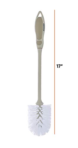Superio Beige Toilet Brush Heavy Duty Durable Bristles with Long Handel Comfort Grip - size: Toilet Brush - 3 Pack