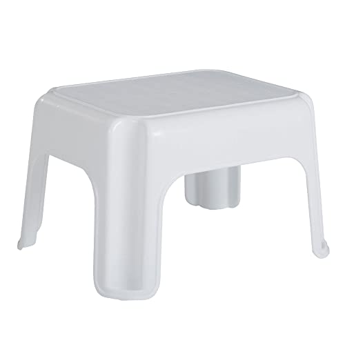 Rubbermaid Step Stool 9.5-Inch High White Plastic Small Single Step Stool for Kids/Adults in Home/Kitchen/Laundry/Garage/Bathroom - color: White, size: 1 ct (Pack of 1)