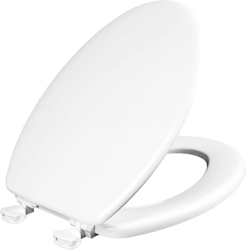Mayfair Athens Toilet Seat, Easy Clean Hinges and Durable Wood Seat, Elongated, White - size: Elongated