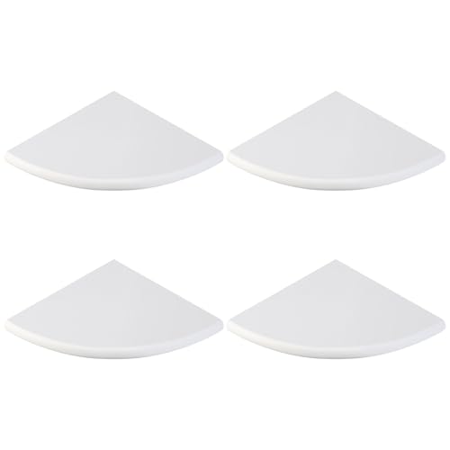 4 Pcs White Marble Corner Shower Shelf for Bathroom 9 x 9 Inch Wall Mounted Both Sides Polished Marble Corner Shelves Shower Caddy for Bathroom Wall (Classic) - style: Classic