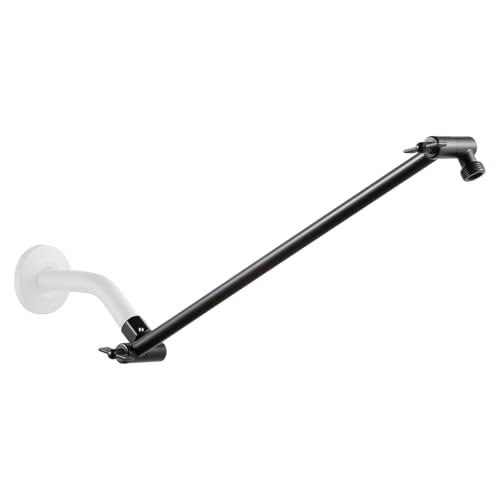 OFFO Shower Head Extension Arm, 16 in Shower Extension Arm with Locking Nut, Adjustable Height and Angle Shower Arm Extender, Universal G1/2 Connector for Fixed and Handheld ShowerHead, Matte Black - color: Matte Black, style: 16 in