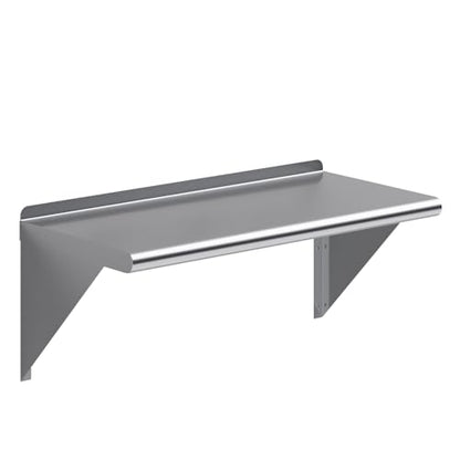 AmGood 14 in. x 30 in. Stainless Steel Wall Shelf | NSF | Metal Shelving | Garage, Laundry, Storage, Utility Room | Restaurant, Commercial Kitchen - size: 30" Long X 14" Deep