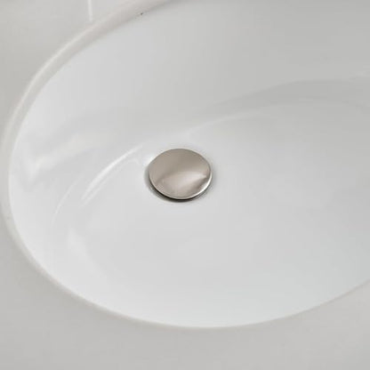Bathroom Sink Drain, 1-1/2" to 1-3/4", Brushed Nickel | Bathroom Sink Stopper with Overflow Pop Up Drain Assembly Stopper Vessel Vanity Lavatory Commercial Bath, Brass - color: Nickel