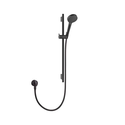 hansgrohe Vernis Blend 11-inch 3-Spray Handshower with Slide Bar and Hose, Rain, IntenseRain, Handheld Shower Head System in Matte Black, 04970670 - color: Matte Black, size: 1.75