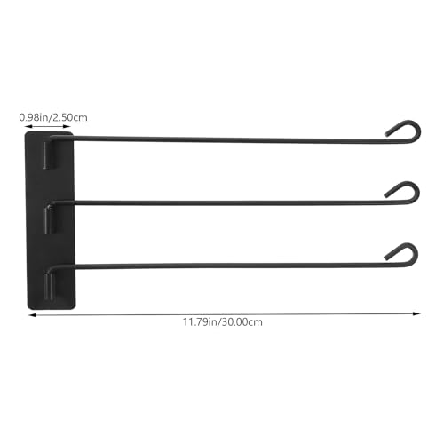 Rotating Stainless Steel Towel Rack Black 3-bar Punch-Free Wall Mounted Bathroom Towel Holder Organizer for Multiple