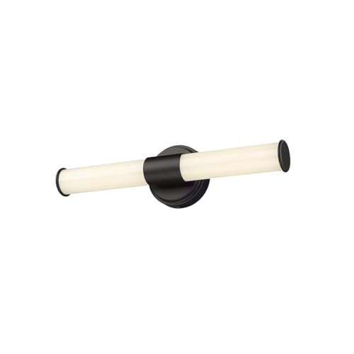 ML Lighting 2220-MB Trumann 1-Light Vanity, LED Matte Black - color: Matte Black, size: 18-Inch