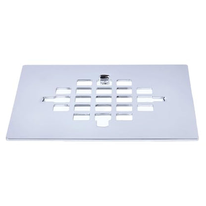 4-1/4 Inch Square Snap-in Shower Drain Cover Chrome | 304 stainless steel Shower Strainer Grid, large flow anti-clog, 4.25 inch square size fits most household shower drains - color: Chrome