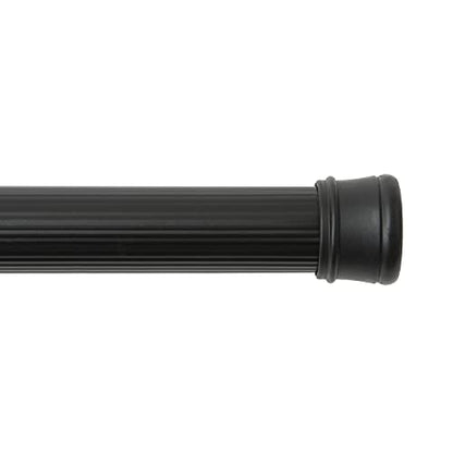 Kenney KN609L/5 Twist & Fit No Tools Spring Tension Standard Shower Curtain Rod with Non-Slip, Non-Scratch Ends, 42-72" Adjustable Length, Easy Install, Black, 1" Diameter Rust Resistant Steel Tube - color: Black