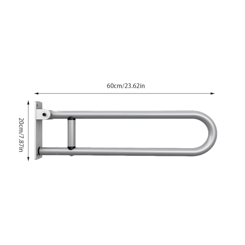 Handicap Bars for Bathroom U Shaped Flip-Up Waterproof | Aluminum Alloy Heavy Duty Rustproof Wall Mount Safety Support Rail Bathroom Aid for Elderly Disabled Pregnant Patient Fall