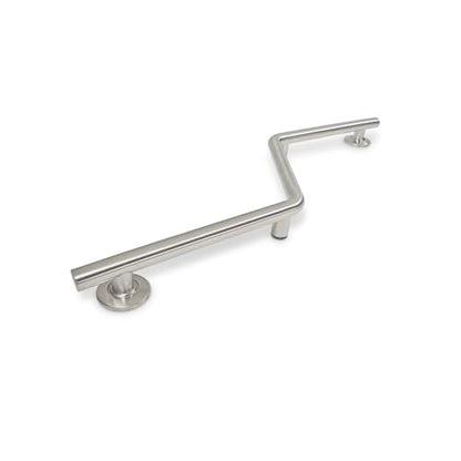 Seachrome Bathroom Grab Bar, 38 inch Stainless Steel, Left Handed Zuma Bar, 1 1/4 inch Diameter, Handicap Grab Bar, Safety Rail, Satin Stainless (GWL-3638-QCR-SS) - color: Satin Stainless, style: Left-Hand