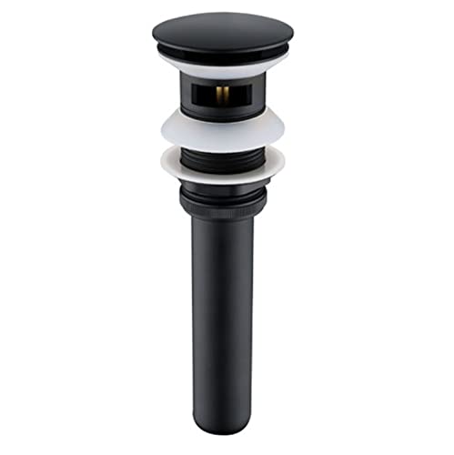 Pop Up Sink Drain With Overflow Bouncing Style Brass Stopper for Bathroom Faucet Vessel or Vanity Drain Brass Oil Rubbed Black - color: Orb Pop Up Sink Drain With Overflow
