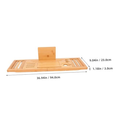 Bamboo Bathtub Tray Expandable Spa Bath Organizer Nonslip Bathroom Tub Holder for Soap Shampoo