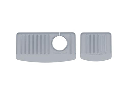 WeatherTech FaucetMat Duo - Protect Your Kitchen & Bathroom Countertops - Light Grey/Pebble - color: Light Grey, size: Duo
