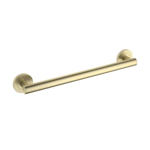 18 Inch Stainless Steel Bathroom Safety Grab Bar | Straight Shaped Grab Bar for Bathtubs and Showers, Bathroom Grab Bars for Seniors, Wall Mounted Anti-Slip Support - Brushed Gold (KGB1118) - color: Brushed Gold