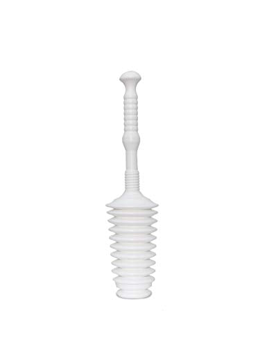 Master Plunger MP500-4TB Heavy Duty Bathroom Toilet Plunger Kit with Tall Bucket Caddy Equipped with Air Release Valve, White