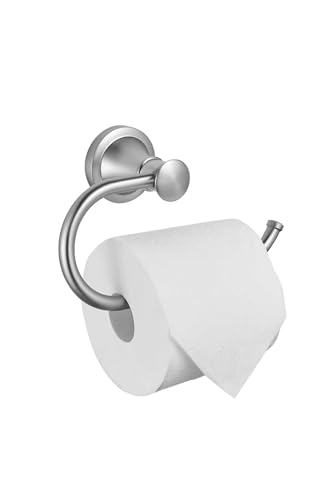 Brushed Nickel Toilet Paper Holder - Wall Mounted | Rustproof Bathroom Accessory, Durable Wall Mount Roll Hanger for Toilet Tissue，Rotary Toilet Paper Reel European - color: Brushed Nickel