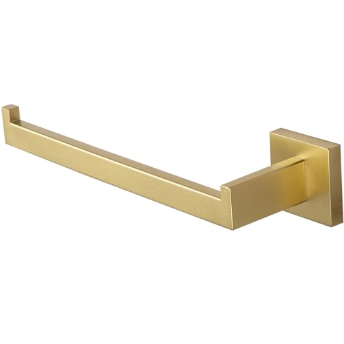 LANC Left Side Bathroom Hand Towel Holder Brushed Gold Hand Towel Bar 10 Inche Square Towel Ring for Kitchen Restroom Wall Mounted Stainless Steel Modern Towel Racks Hanger, A8806BG-LF - color: Brushed Gold, size: 1 Pack(Left Hand)