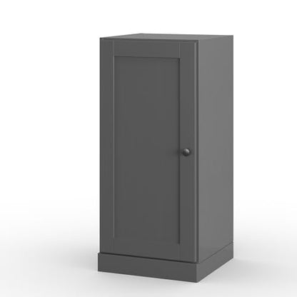 100% Solid Wood 16.5"" Bathroom Storage Cabinet with Shaker Door & Adjustable Shelves - color: Grey, style: Shaker Door