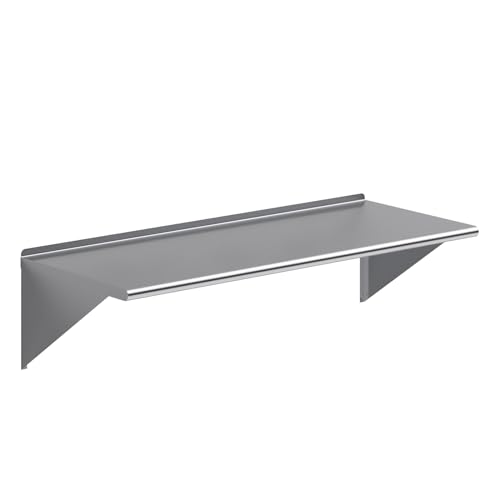 AmGood 24 in. x 60 in. Stainless Steel Wall Shelf | NSF | Metal Shelving | Garage, Laundry, Storage, Utility Room | Restaurant, Commercial Kitchen - size: 24 in. x 60 in.
