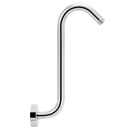 NearMoon S Shaped Shower Head Riser Arm, Shower Extender Arm with Flange, Standard 1/2" Connection- Bathroom Accessory (12 Inch, Chrome) - color: Chrome, style: 12 Inch