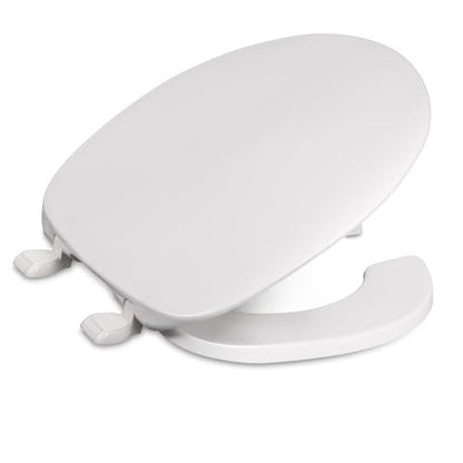Centoco Round Toilet Seat, Residential/Light Weight Commercial, White | Residential or Light Weight Commercial, Open Front with Cover, Plastic, Made in the USA, DSAMAZ22-001 - color: White, size: Round, style: Open Front / Made in the USA