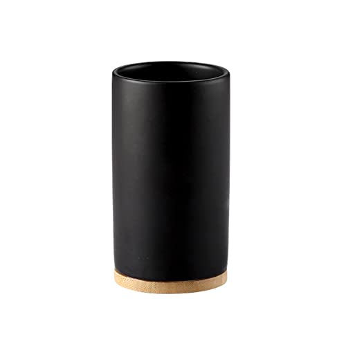 400ml Ceramic Toothbrush Cup Tumbler, Bathroom Cup Toothbrush Holder for Toothbrush and Toothpaste - style: Black, Cup