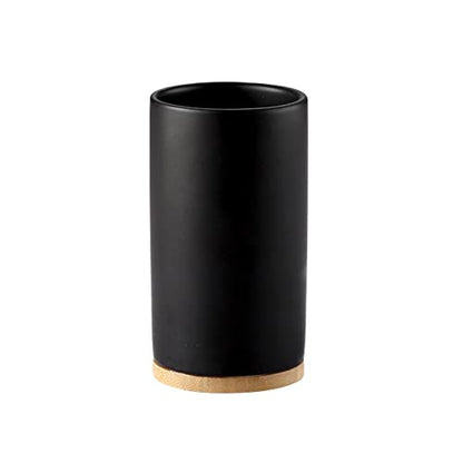400ml Ceramic Toothbrush Cup Tumbler, Bathroom Cup Toothbrush Holder for Toothbrush and Toothpaste - style: Black, Cup