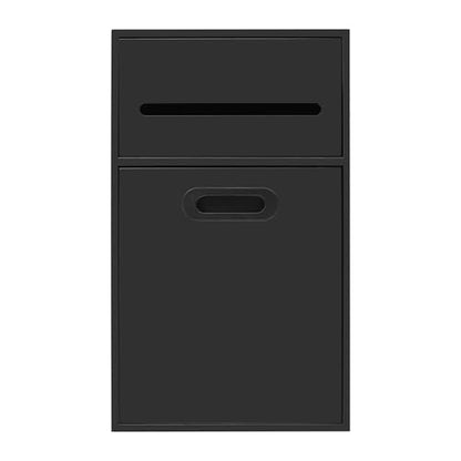 Bathroom Trash Can, 1.59 Gallon Tilt Out Trash Bin Cabinet, Recessed Wall Mounted Hidden Trash Cabinet, Stainless Steel Trash and Recycling Organizer with Toilet Paper Holder for Kitchen(Black)