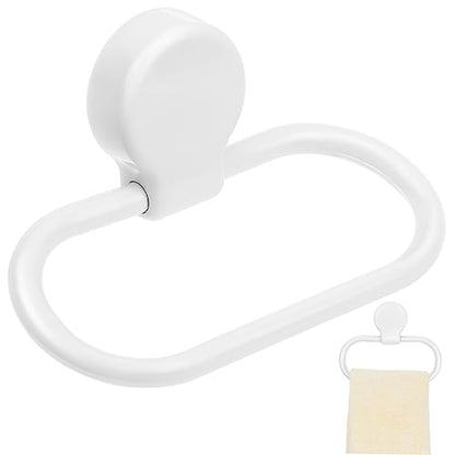 Self-Adhesive Towel Ring for Bathroom and Kitchen No Drilling Required Abs Material Modern Design Easy Installation White Towel Holder for Towels and More