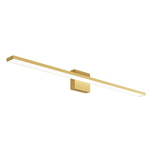 Ralbay Modern LED Gold Vanity Light for Bathroom 40inch Frosted Aluminum Gold Bathroom Wall Lighting Fixtures Over Mirror White Light 6000K - color: Gold, size: 40 inch