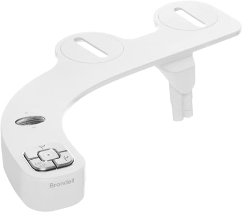 Brondell FSP-250 FreshSpa Thinline Precision Essential Bidet Attachment for Toilet Seats with Adjustable Water Pressure, Side Arm Control, Thin Profile, White (Dual Nozzles) - style: Dual Nozzle