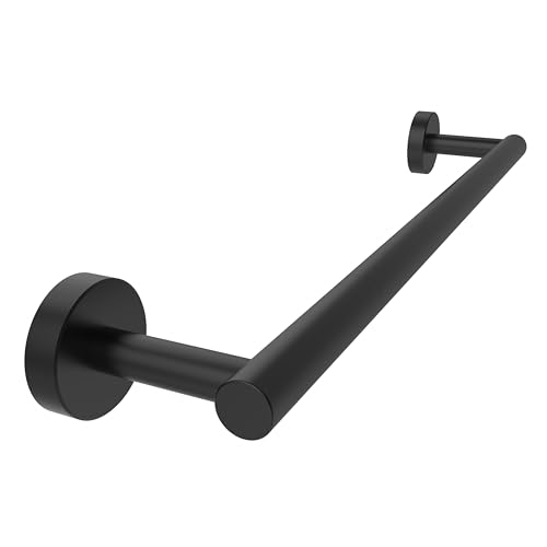 RARXTR 18 Inches Matte Black Towel Bar for Bathroom Kitchen Hand Towel Holder Dish Cloths Hanger SUS304 Stainless Steel RUSTPROOF Wall Mount (Matte Black 18-inch) - color: Matte Black, size: 16 inch(Center to Center)