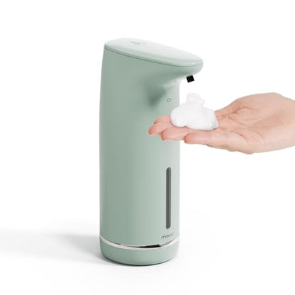 mooas Milky Foaming Hand Soap Dispenser, Automatic, Rechargeable (Mint) | 2-Level Adjustable, IPX5 Waterproof, USB-C Charging, 10.8oz Capacity, Foaming Soap, Automatic Cleaning, Kitchen, Bathroom - color: Mint