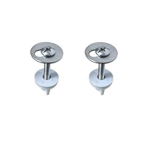 M6 Toilet seat Hinge Screw, 1/4 inch Toilet Bolt with Washer and nut, Bottom Fixing for 2 piece Toilet Bowl - color: White, size: M6