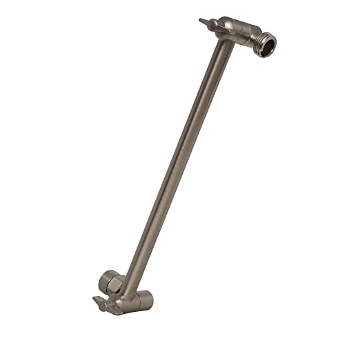 SparkPod 11" Extension Arm, Adjustable Height & Angle, Brushed Nickel | Adjustable Height & Angle, Sturdy Lock, Universal Connection, Transform your showers into rain shower experience - color: 2 - Elegant Brushed Nickel, style: 11 Inch Adjustable
