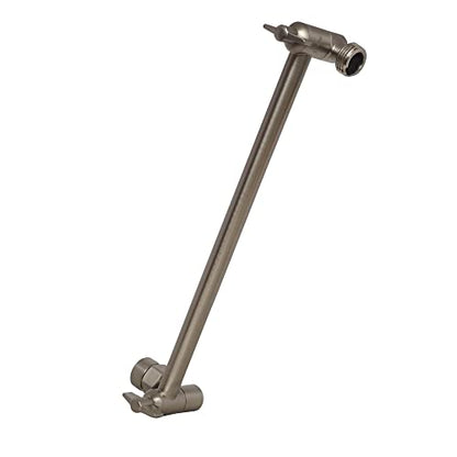 SparkPod 11" Extension Arm, Adjustable Height & Angle, Brushed Nickel | Adjustable Height & Angle, Sturdy Lock, Universal Connection, Transform your showers into rain shower experience - color: 2 - Elegant Brushed Nickel, style: 11 Inch Adjustable