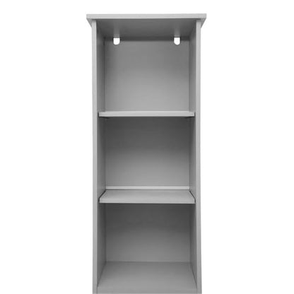 Pemberly Row Freestanding Linen Tower Storage Cabinet, 15"W x 9"D x 70"H, Gray Finish, Engineered Wood with Adjustable Shelves, Magnetic Door and Decorative Top, Slim Space-Saving Design for Bathroom