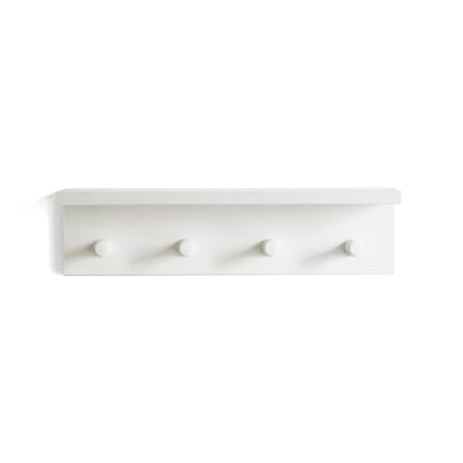 Entrance Coat Rack ，Coat Hooks, Wall-Mounted Wooden Hook Rack, Wall-Mounted Shelves are Very Suitable (White Color Finish—A-1) - style: White color finish—A-1